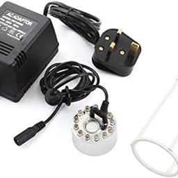 AC suitablevoltageV UK Plug Round Shape 6-Mode LED Ultrasonic Mist Maker Fogger (SN: b64 b49 7ff 54e 155)-image-1