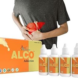 Sogo Teleshoping Alco Plus Anti Addiction Drops: Ayurvedic Drops for De-addiction, Quit Smoking and Alcohol Addiction, Approved by Ministry of AYUSH, Govt. of India - 2 Month Pack (Pack of 4)-50