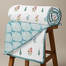 Urban Space 100% Cotton Malmal Double Bed Dohar, All Season Reversible Blanket, Soft, Lightweight and Breathable Ac Dohar/Quilt/Blanket/for Bed, Sofa AC Blanket (86 x 95 inch, High Gardern Red)-23