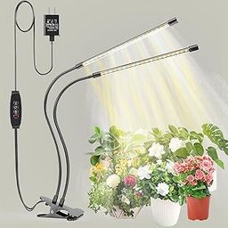 bseah Plant Grow Light for Indoor Plants, Full Spectrum Indoor Grow Light, 3 Modes & 10-Level Dimmable, Auto ON & Off Timer 3/9/12H, Aluminium, Corded Electric, White, LED-24