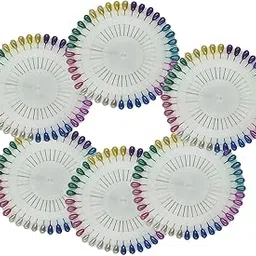 hunky dory Oval Shape Glossy Multicolour Faux Pearl Brooch | Hijab pins for Women (240 Pins)-picture-14