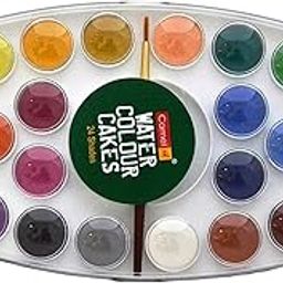 Camlin Kokuyo Water Color Cake 24 Shade Plastic Box,Multicolor,Pack of 1-image-49