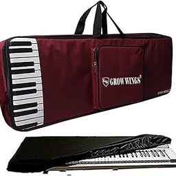 Keyboard Bag Piano Keyboard Gig Bag, Red Durable Portable Waterproof Keyboard Padded Case Bag for 61 Key With Dust Cover-33