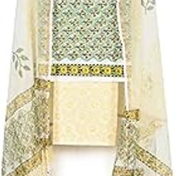 Women's Cotton Hand Block Printed Desgin Unstiched Dress Material With Dupatta Kota Doria Salwar Suit Set-picture-14