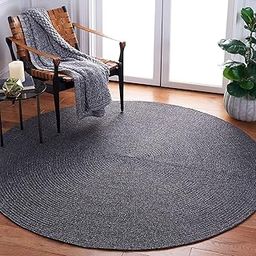 imsid Handwoven Natural Cotton Fibres, Braided Reversible Jute and Cotton Round Rug/Carpet for Bedroom Living/Dining Room (4 x 4 feet, Charcol)-image-51