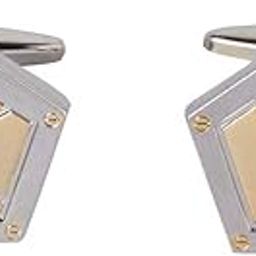 Sheild cufflink | Geometric cufflinks | Made of Brass | Rhodium plated | cufflink | Color - Silver | Rhodium plated-32