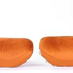 UVsport Velvet Memory Foam Neck Cushion Set - Ergonomic Car Seat Headrest Pillows (Tan, Set of 2)-picture-12