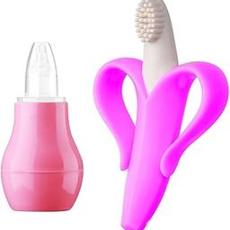The Cheeky Kidzz Baby Nasal Nose Aspirator Vacuum Nose Suction Sucker Cleaning Squeezable Pump Tool With Soft Bristle Banana Teething Teether (PATTERN 55, LARGE)-picture-27