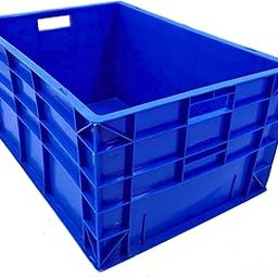 CreativeBuzz Plastic Crates For Storage Big Size - 60x40x28 CM | Multipurpose Heavy-Duty Plastic Portable Crates for storage For Vegetable, Fruit, Milk, Tools And Office, WaterProof - Blue (Pack Of 1)-image-79