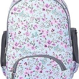 Lightweight Polyester Backpack (Floral Print) | Durable, Comfortable & Stylish | Multiple Compartments & Side Pockets for Organized Storage | Ideal for School, College & Travel-15