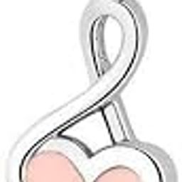 Women's Silver Plated Musical Note Charm Bead With Zircon Heart-picture-17