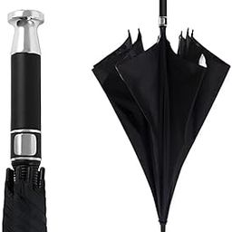 Big Umbrella for Men, 54 Inch Auto Open, Golf Umbrella with Reflective Stripe and Cover, Windproof and UV Protection, Big Size for 2-6 People, Random Color-39