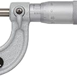 Mitutoyo 103-137 Outside Micrometer, Baked-Enamel Finish, Ratchet Stop, 0-25mm Range, 0.01mm Graduation, +/-0.002mm-28