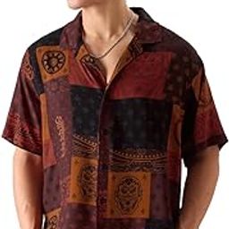 Official Iron Man: Pattern Men and Boys Relaxed fit Graphic Half Sleeve Rayon Multicolored Summer Shirts Shirt For Men Casual Half Sleeves Regular Fit Printed Stylish Latest Cotton Pa-image-24
