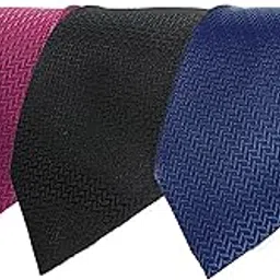 calixto Men's Criss Cross Design MicroPoly Necktie For Men, Formal Tie, Solid Colors with Silky Feel, Free Pocket Square with Each Tie (Pack Of 3)-picture-27