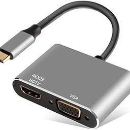Jack Face Type C to HDMI Adapter 4 in 1 USB C HUB with 4K HDMI, VGA, Type C & USB 3.0 Converter Charging Cable Port Adapter Compatible with Android, Laptop, Mac, PC etc.-29