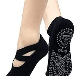 CKPS Women's Anti Bacterial Anti-Skid Quarter Length Yoga/Pilates/Dance/Ballet Made With Bamboo Cotton Walking & Bikram Fitness Socks With Grips. Set Of 1, Multi Color-image-87