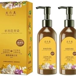 Japanese Hair dye shampoo for Women & Men All Hair Types Natural & Long-Lasting Color Ammonia-Free Paraben-Free Plant-Based Hair Dye Home Hair Color Solution 300ml Pack of 2-6