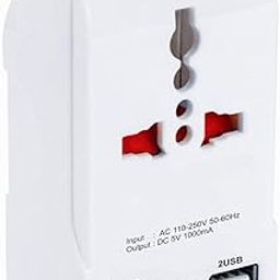 Nirvair 3pin Multiplug Dual USB Charger with Universal 2 Pin & 3 Pin Socket, Adapter Plug with LED Indicator & Surge Protection, 10A for Indian Socket,Wall Multiplug with Two USB Port-picture-33