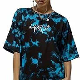 Women's Cotton Oversized Fit Tie Dye Tshirt Oversized t Shirts Drop Shoulder Tshirt Half Sleeve T-Shirt-image-10