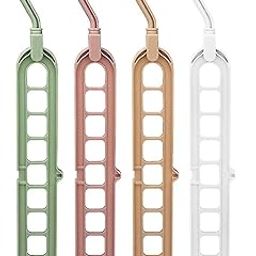 9 in 1 Magic Hanger Storage Rack Adjustable Anti-Slip Hanger Hooks Closet Tie Scarf Organize Holder Pants Clothing Drying Rack (Pack of 4)-image-22