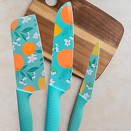 Stainless Steel Chef Knife Set, Food Grade Non-Stick Coating Blue Knife Set, Best Use for Chopping, Vegetable Cutting (Knife_3_8)-image-13