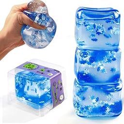 Snowflake Ice Cube Squishy Stress Ball | Slow Rising Fidget Toy for Kids & Adults (Pack of 3)-24