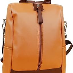 Women's Convertible PU Leather 2 Compartment Backpack | Water-Resistant | Fits 13" Laptop | Anti-Theft Pockets | Multi-Style Backpack, Crossbody | College, Travel, Daily Use(Brown)-image-28