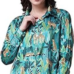 Printed Full-Sleeves Regular-Fit Satin Printed Shirt for Women Stylish Western Casual Wear-image-2