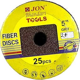 Jon Bhandari Tools 5” (125mm) Premium Vulcanised Fiber Sanding Discs – Grit 24, Pack of 25 – Heavy Duty Grinding Disc for Metal, Wood & Surface Prep-2