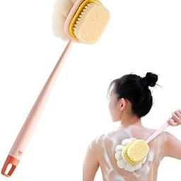 Gryrus Body Back Scrubber Brush with Bristles and Loofah | Double Sided Shower Brush with Long Handle | Exfoliating & Massage Bath Brush for Men & Women-image-72