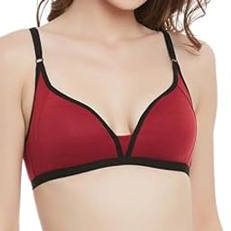clovia Women's Cotton Non-Padded Non-Wired Everyday Bra with Demi Cups (BR0583P09_Maroon_)-picture-41