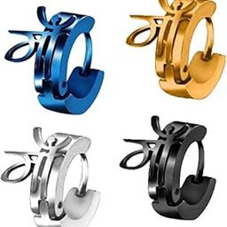 Earrings men boyfriend girls women gents ear studs for men Stainless Steel Piercing Clip on Screw Bali Pierced Hoop Stud Huggie Magnetic earrings for boys silver black gold blue boys earrings-image-69