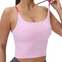 Women's Camisole Thin Strap Padded Tops Workout Shirts Fitness Gym Yoga Medium Support Racerback Sports Bra S Til 2XL-image-99