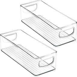 INKULTURE Acrylic Fridge Organiser | Fridge Storage Boxes | Refrigerator Storage Containers | Pack of 02 | For Vegetable, Fruits Etc | Size-10"x 4" x 3.0"-9