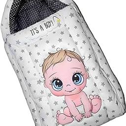 FILLOXY Baby Sleeping Bag in Muslin Cotton Material for Newborns | Soft & Skin Friendly Wrapper Lightweight Cushioned Infant Sack Easy to Carry Wash 0-6 Months (Baby BOY-Black)-picture-14
