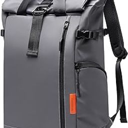 Roll Top Travel Backpack for Men and Women 15.6 Inch 20-25L Expandable Water-Resistant-image-81