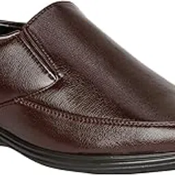 vincenzo Men's Extra Comfort Big Size Formal Leather Slip-On Shoes (Brown)-picture-5