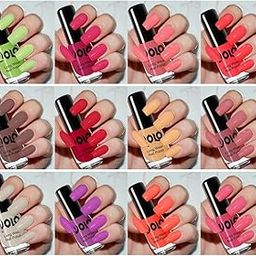 Volo Toxic Free Perfection Shine Nail Polish Set of 12 (Parrot Green, Moon Magenta, Peach Crush, Carrot Red, Dark Nude, Red, Flirty Nude, Tan, Ice Nude, Bright Plum, Coral, Light Pink)-1