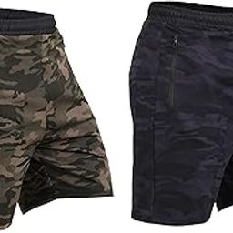 NEVER LOSE Men's Running Shorts, Men's Cycling Shorts, Gym Shorts with Zipper Pocket Both Sides Pack of 2-image-87