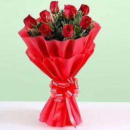 EG2i Beautiful Fresh 8 Red Rose Flower Floral Bouquet With Gift Wrapping | Special Bunch Happy Birthday Gift | Couple Gift for Wedding, Valentine's Day, Mothers Day| Real Flowers| Same Day Delivery-image-99