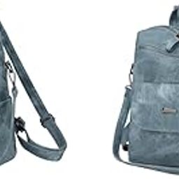 PU Leather Backpack for Women Travel Vintage Caramel Color Shoulder Bags Soft Briefcase Sling Handbag Men Blue 2 PCS-image-42