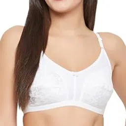 clovia Women's Cotton Solid Non-Padded Full Cup Wire Free Everyday Bra in White-picture-2