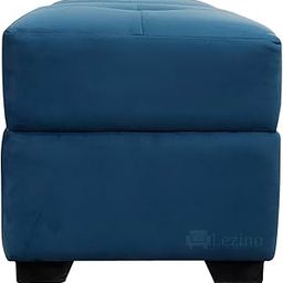 LEZINO Pouffes for Sitting Stool for Living Room Sitting | Puffy Wooden Stools | Square Footrest Pouf Foot Stool for Room Decor Size 16x16x18 inches (Blue)-image-14