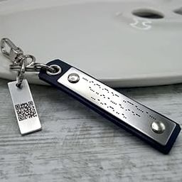 Sensy Gifts Morse Code Keychain for Mens with QR Code | Secret Message Keychains | Leather Morse Code Key chain | Personalized Gift for Mens-23
