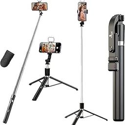 Kratos K9 Selfie Stick Tripod With Light, 67 inch /170CM Reinforced Tripod for Mobile Phone, Multi-Functional Bluetooth Long Selfie Stick for Travel,Vlogging,Compatible with iPhone and All Smartphones-26