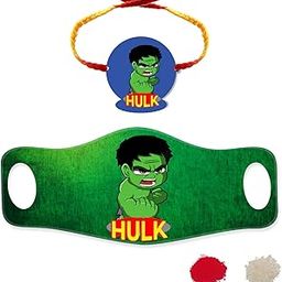 Hulk Bro Printed Mask With Rakhi Combo for Brother Supersoft Double Layer Lycra Fabric for Full face covering around ear lobes - Anti-Pollution Dust Cloth Face Cover, Resuable-image-10