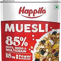 Happilo Dry Fruit Muesli 500g, 85% Nuts, Seeds and Multigrain, 15 in 1 Power Breakfast, High in Fiber, Omega 3, Protein-image-55