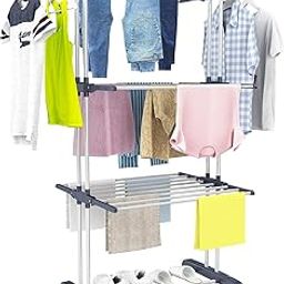 SIDDGAR Premium Foldable Clothes Drying | Stainless Steel Cloth for Drying | Heavy Duty Drying Rack for Balcony | Portable Clothes Hanger | Kapde Sukhane Ka Stand | Laundry-image-77