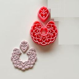Polymer Clay Earing Cutters,Statement Spring Blossom Clay Cutter, Set of 2 pcs, Clay Earing Making Tools, DIY Tools. [Size:34,17 mm]-image-82